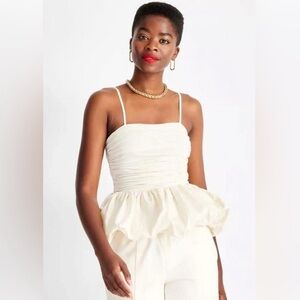 Target - Future Collective Women’s Slim fit ruched bubble tank top in cream